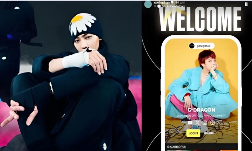 Postingan G Dragon yang mengumumkan komunits penggemarnya yang resmi. (instagram @xxxibgdrgn)