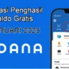 Aplikasi penghasil saldo DANA gratis langsung cair Februari 2025.