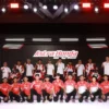 Sebanyak 14 pebalap binaan Astra Honda berfoto bersama manajemen AHM dan dua pebalap Honda Racing Team di ajang MotoGP yaitu Joan Mir dan Luca Marini di AHM-Safety Riding and Training Center, Deltamas (01/02)