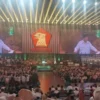 Ketua Umum Partai Gerindra sekaligus Presiden ke-8 RI Prabowo Subianto saat memberikan pidato politik di hadapan ribuan kader, Sentul, Kabupaten Bogor, pada Sabtu (15/2). Foto: Regi / Jabar Ekspres