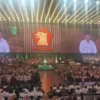 Ketua Umum Partai Gerindra sekaligus Presiden ke-8 RI Prabowo Subianto saat memberikan pidato politik di hadapan ribuan kader, Sentul, Kabupaten Bogor, pada Sabtu (15/2). Foto: Regi