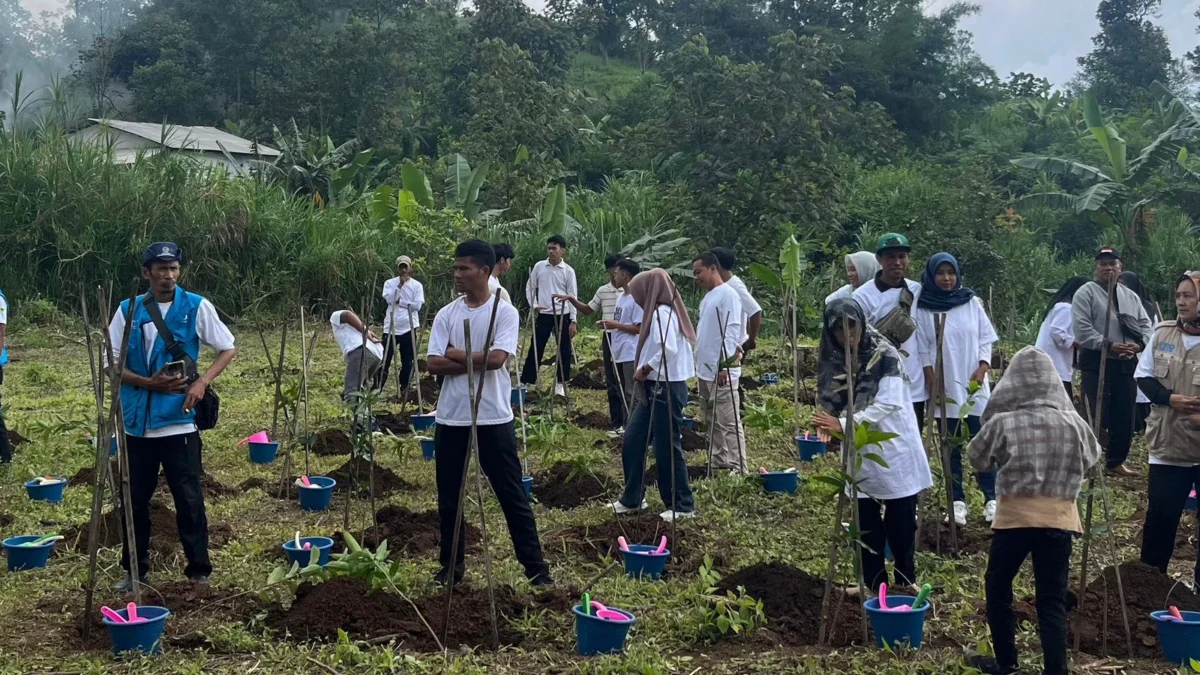 Pemuda pecinta lingkungan asal Desa Padalarang dilibatkan dalam aksi penanaman 65 ribu pohon di tepian Waduk Saguling. Dok Jabar Ekspres/wit