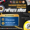 Pamflet pelaksanaan Turnamen Billiard PWI Kota Bogor. (Yudha Prananda /Dok. PWI Kota Bogor)