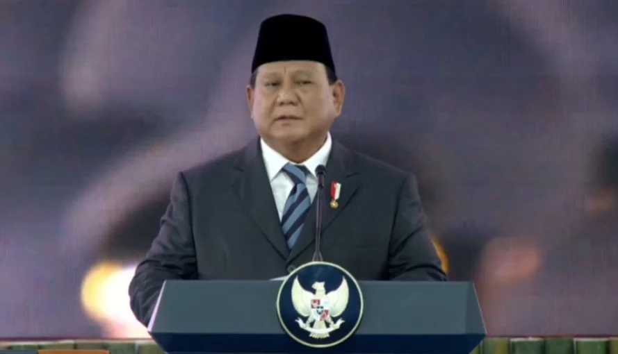 Prabowo Subianto saat memberikan pidato dalam acara pelantikan kepala daerah di Istana Negara, Kamis (20/2/2025). (Tangkapan Layar Youtube / Sekretarat Presiden)
