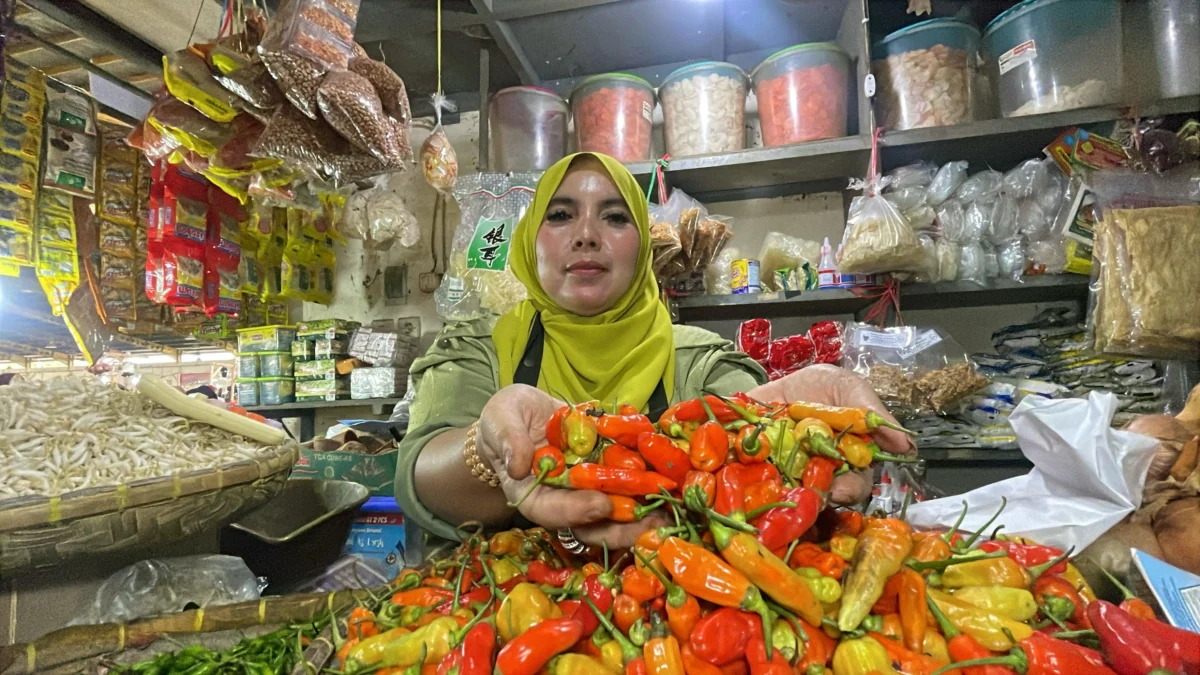 Jelang Puasa Harga Bahan Pokok di Pasar Soreang Alami Kenaikan, Pedagang Pastikan Stok Aman Menjelang bulan suci ramadhan 1446 Hijriah harga komoditas bahan pokok di Pasar Sehat Soreang, Kecamatan Soreang, Kabupaten Bandung mengalami peningkatan, Jumat (28/2). Foto Agi