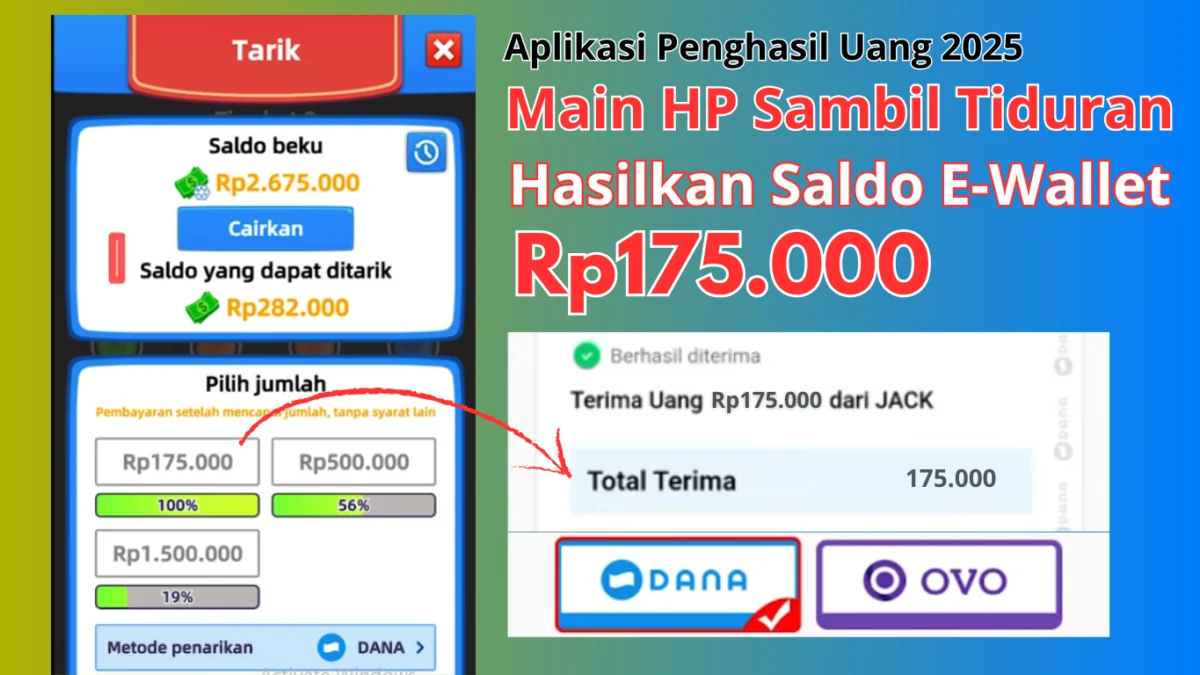 Tiduran Sambil Main HP Hasilkan Saldo Rp175.000 dengan Aplikasi Penghasil Uang Termudah 2025