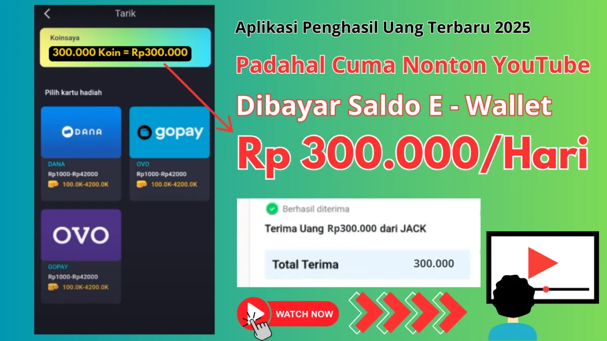 Dibayar Rp300.000 dari Nonton YouTube di Aplikasi Penghasil Uang Terbaru 2025 Dibayar Rp300.000 dari Nonton YouTube di Aplikasi Penghasil Uang Terbaru 2025