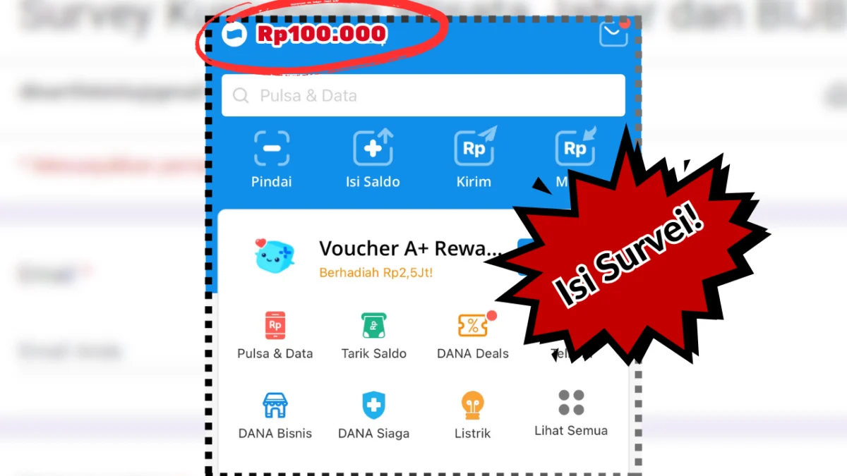 Reward Saldo DANA Gratis Rp100.000 Cair dari Undian Survei Berhadiah Ini Reward Saldo DANA Gratis Rp100.000 Cair dari Undian Survei Berhadiah Ini