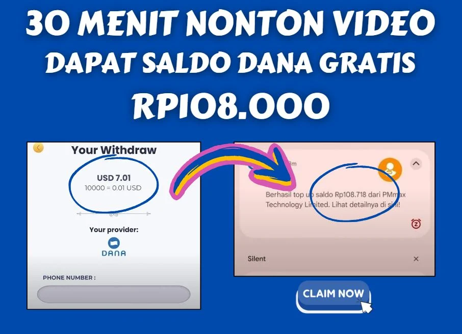 30 Menit Dapat Saldo DANA Gratis Rp108.000 Hanya dengan Menonton Video YouTube