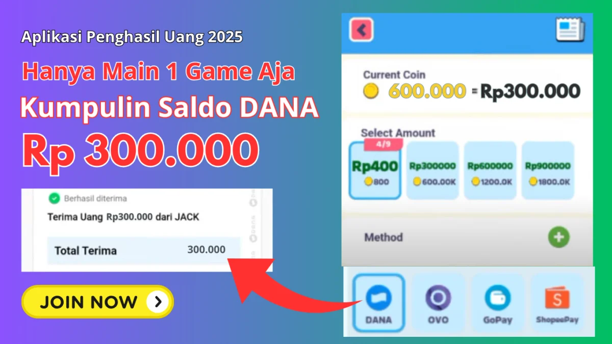 Hanya 1 Game Bisa Terkumpul Saldo hingga Rp300.000 ke Dompet DANA Gratis Untukmu!