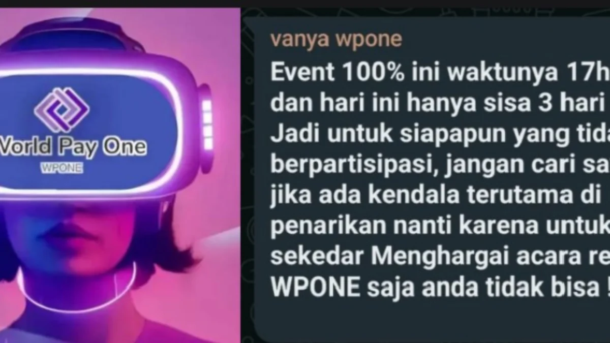 Ancaman admin aplikasi WPONE yang di bagikan di media sosial