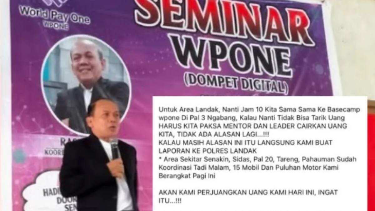 Leader Aplikasi WPONE yang terancam di polisikan.