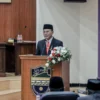 Bupati Ciamis Herdiat Sunarya dalam pidato acara serah terima jabatan. (Istimewa)