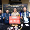 Polres Cimahi saat Konferensi Pers Penangkapan Sindikat Narkoba Jenis Sabtu, Ketua Bawaslu KBB Salah Satu pengguna yang Diamankan (mong)