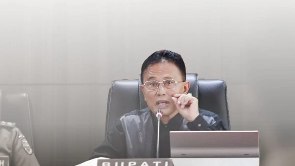 Bupati Ciamis Herdiat Sunarya memberikan sambutan dalam sebuah acara resmi pemerintahan belum lama ini. (Cecel Herdi/Jabar Ekspres)