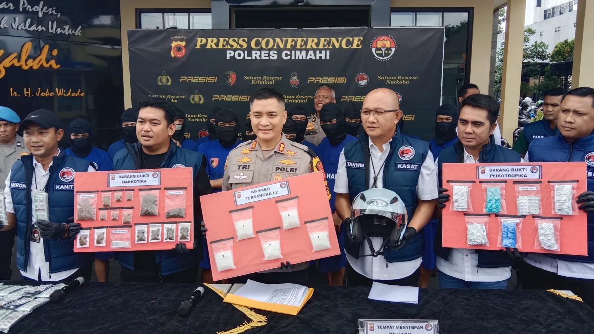 Polres Cimahi ungkap kasus Pengedaran Narkoba dengan Barang Bukti Senilai 5 Miliar /Firman Satria/ Jabar Ekspres/