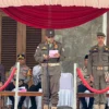 Herdiat Sunarya saat memimpin apel Satgas Pemberantas Premanisme Kabupaten Ciamis 2025, Kamis (27/3/2025). (Cecep Herdi/Jabar Ekspres)