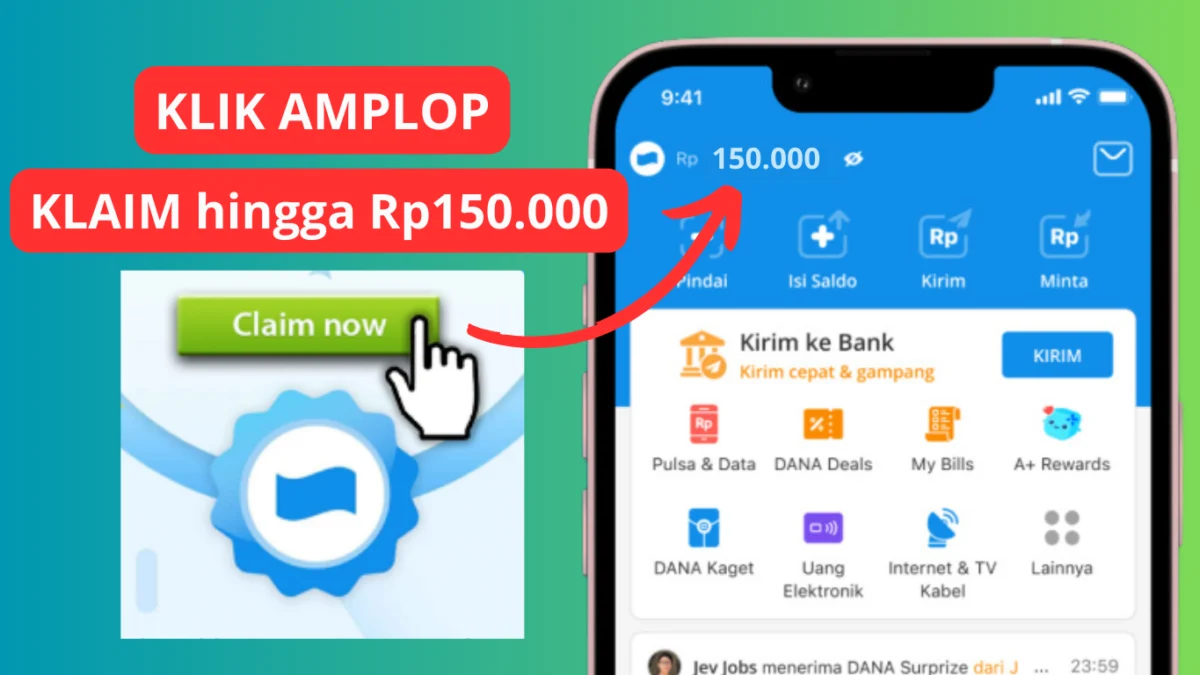 Klik Amplop Cair Saldo DANA hingga Rp150.000 Gratis