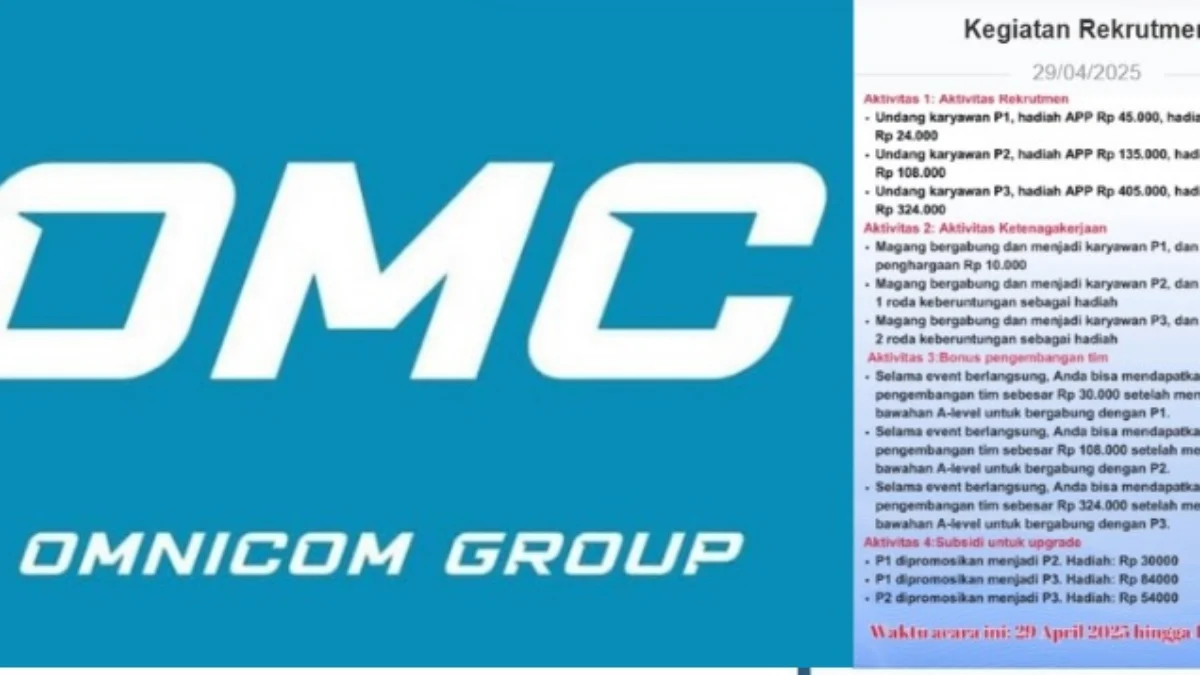 Aplikasi OMC yang sedang menggelar event promo berhadiah.