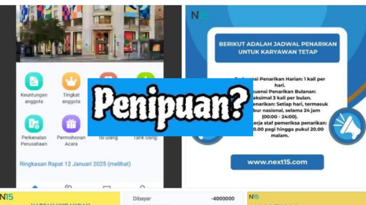 Aplikasi N15 Hari ini Resmi SCAM, Aplikasi Investasi Bodong Seperti AKQA dan WPONE