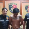Polsek Pameungpeuk Polresta Bandung berhasil mengamankan seorang pria berinisial JAP (26), warga Banjaran, Kabupaten Bandung, yang diduga melakukan pemerasan dan pengancaman terhadap sebuah bus pariwisata menggunakan senjata tajam. Foto Istimewa