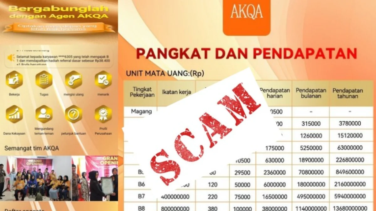Aplikasi AQKA yang positif SCAM hari ini.