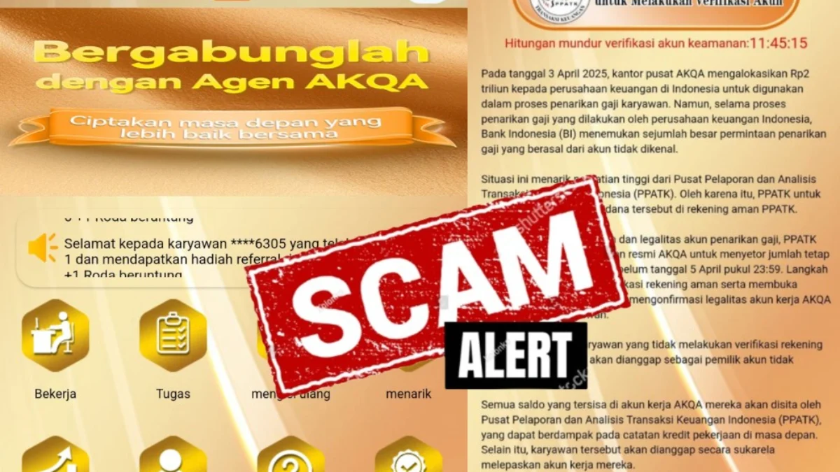 Aplikasi AKQA yang kini sudah positif SCAM.