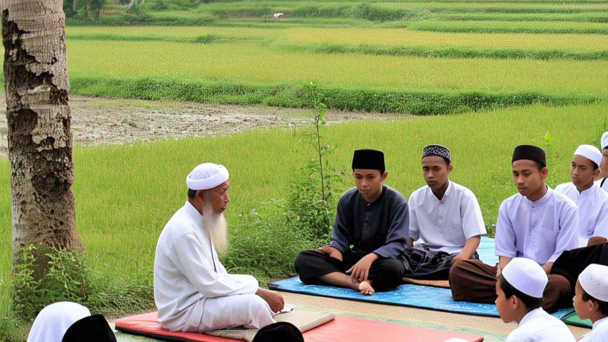 Ilustrasi kegiatan di pesantren. (Meta AI)