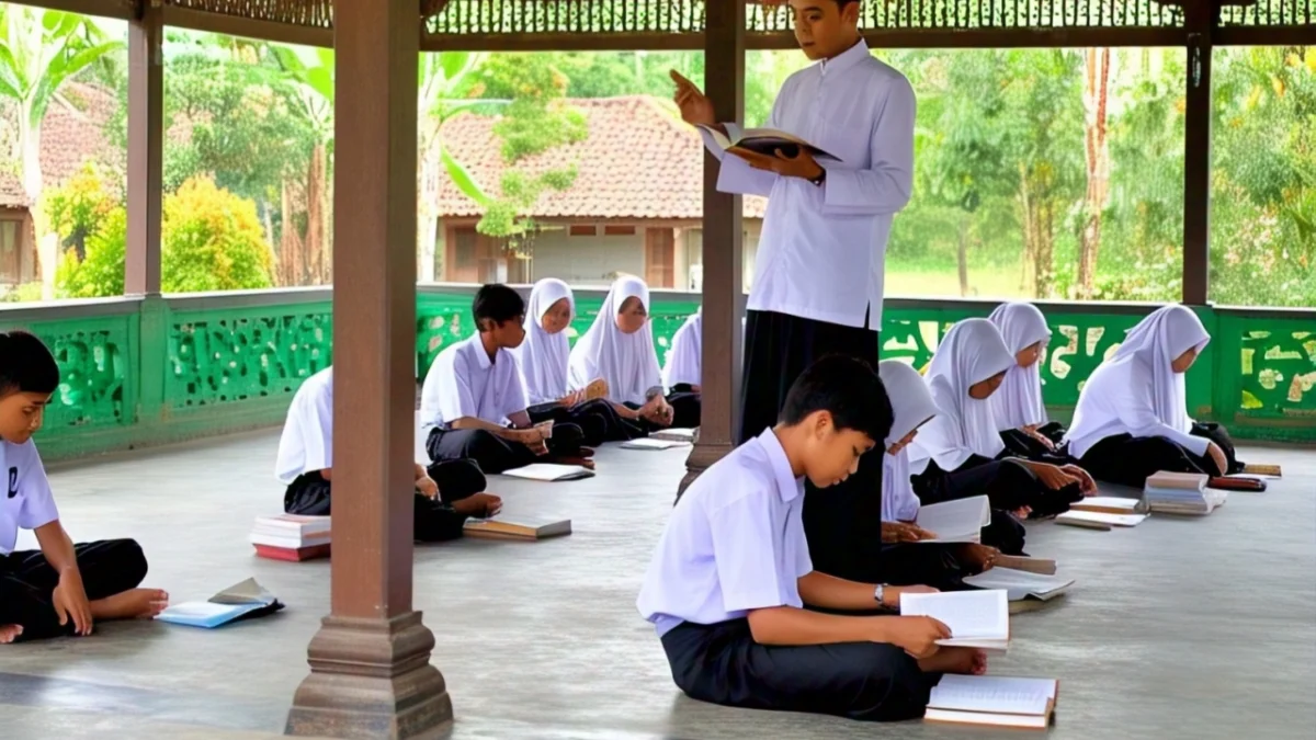 Dampak Pergeseran Anggaran 2025, Hibah ke Pesantren di Jabar Terpotong Ilustrasi kegiatan di pesantren. (Meta AI)