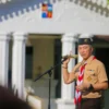 Wali Kota Bogor, Dedie A. Rachim saat memimpin apel rutin di Plaza Balai Kota Bogor, Senin (14/4). (Yudha Prananda / Jabar Ekspres)