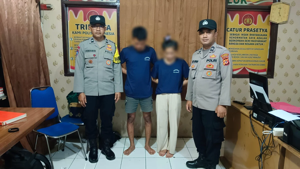 Polsek Pameungpeuk berhasil mengamankan dua sejoli yang tertangkap basa sedang melakukan aksi pencurian kendaraan sepeda motor di wilayah Kecamatan Arjasari, Kabupaten Bandung. Foto Istimewa
