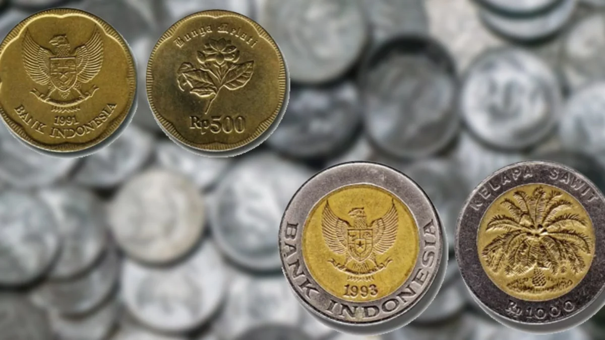 Uang Koin Rp1.000 Sawit dan Rp500 Melati