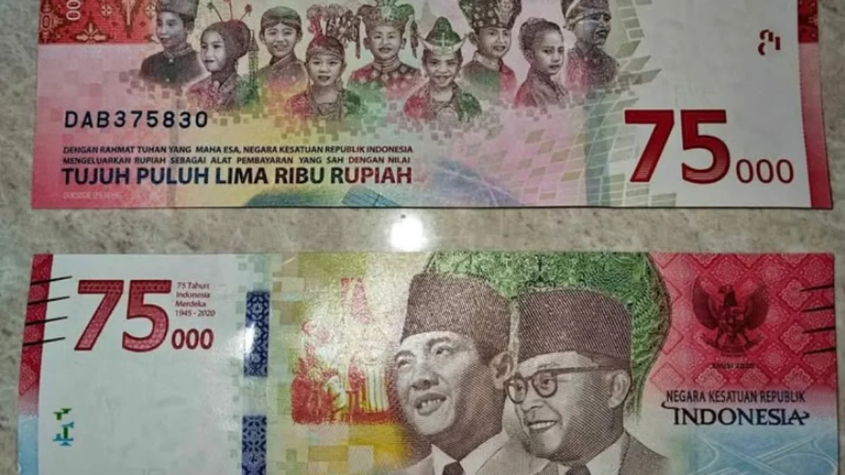 Uang 75 ribu yang kini menjadi uang langka berharga tinggi