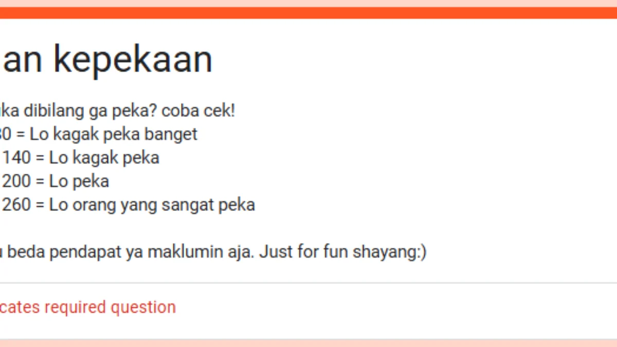 Link Tes Ujian Kepekaan Google Form DISINI Gratis, Tes Seberapa Peka Kamu