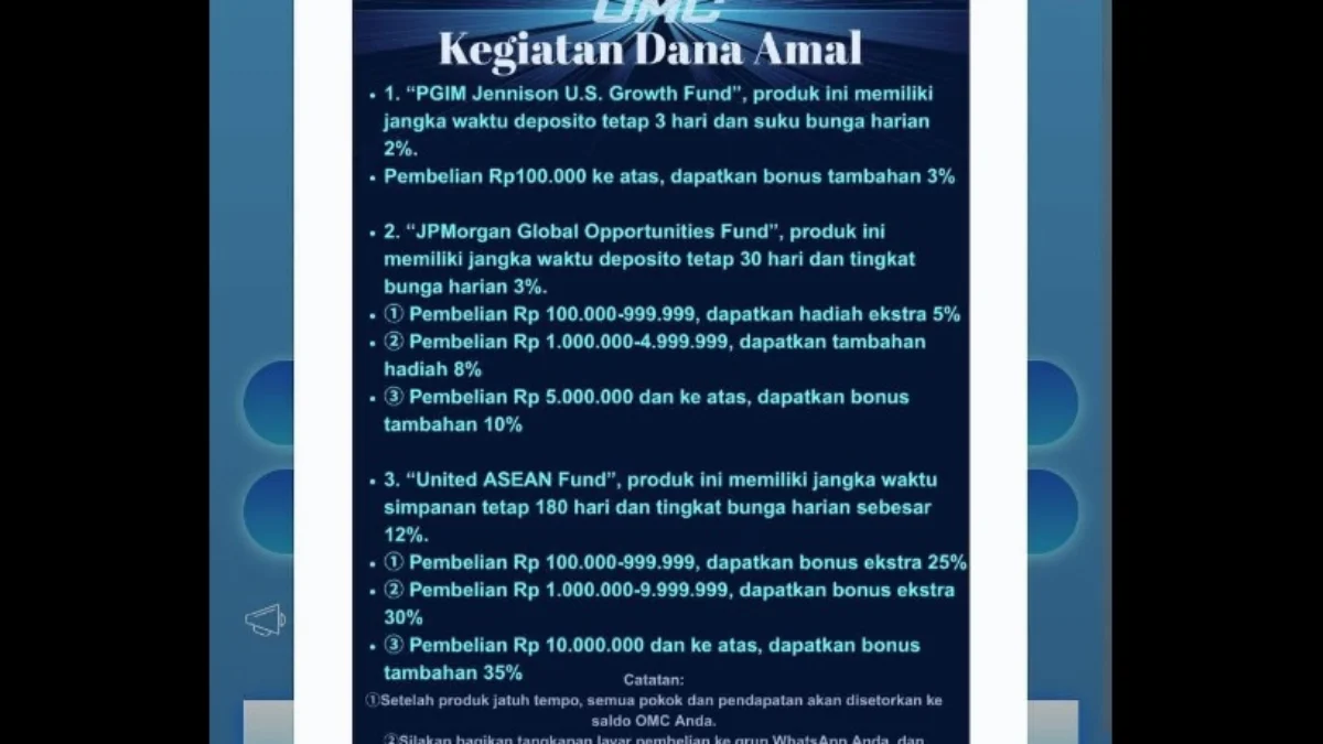 Aplikasi OMC yang sedang menggelar kegiatan DAMA AMAl OMC.