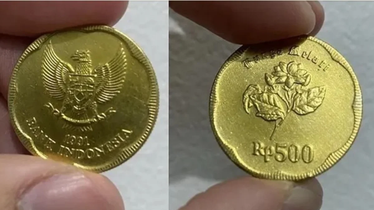Uang koin kuno Rp500 bergambar melati yang disebut ada emasnya.