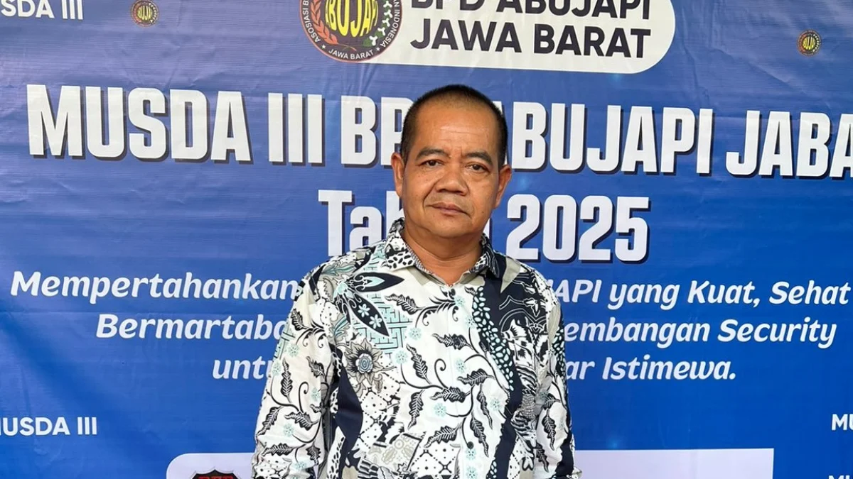 Muhtar Somantri yang terpilih sebagai Ketua Asosiasi Badan Usaha Jasa Pengamanan Indonesia BPD ABUJAPI JABAR