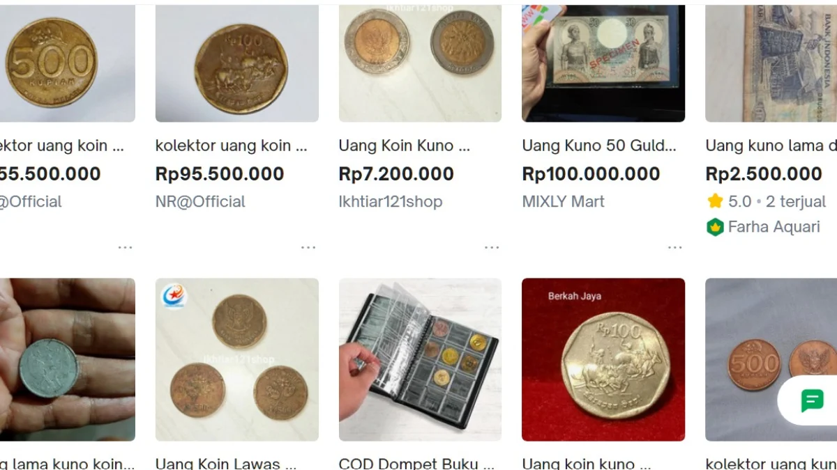 Beberapa daftar harga uang kuno dengan nilao fantastis di marketplace