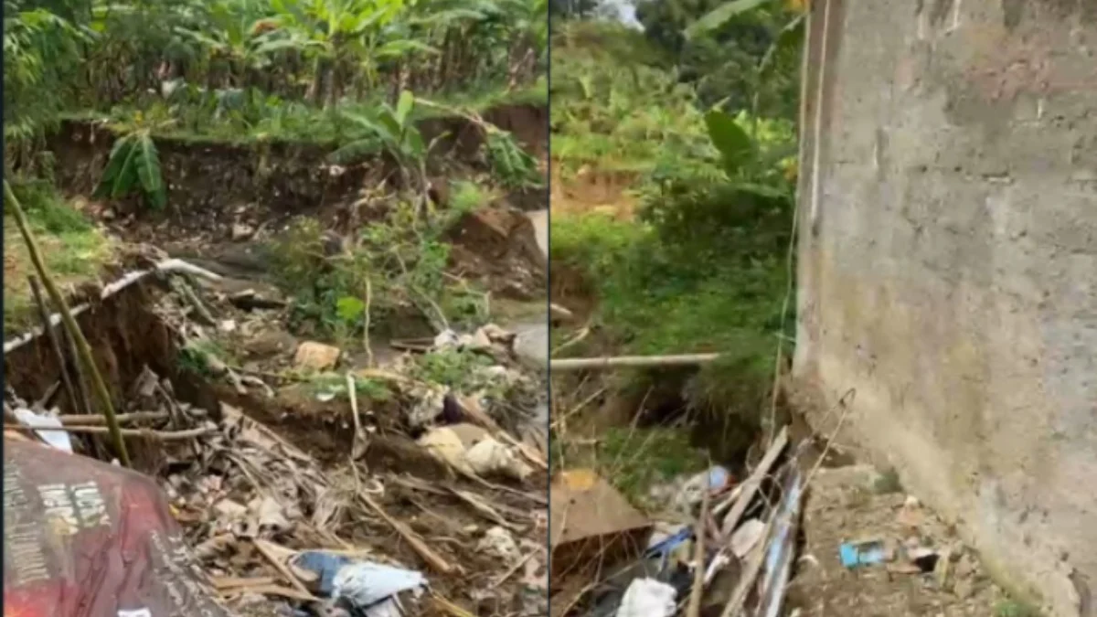 Bekas longsoran di Jalan Babakan Tumas RT 5 RW 4 Sukaraja, Kabupaten Bogor. (Istimewa for Jabar Ekspres)