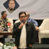 Ketua Asosiasi Perusahaan Penjaminan Daerah (Aspenda) sekaligus Direktur Keuangan PT Jamkrida Jabar Agus Subrata, menjabarkan peluang dan dukungan terhadap Koperasi Desa Merah Putih, Minggu (11/5). (Son / Jabar Ekspres)