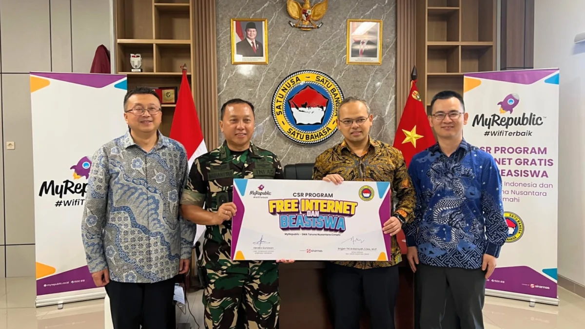 MyRepublic Wujudkan Komitmen Sediakan Internet Berkualitas untuk Pendidikan! Perusahaan MyRepublic Indonesia menggandeng Fiber Home untuk memberikan layanan internet untuk SMA Taruna Nusantara di Kota Cimahi.