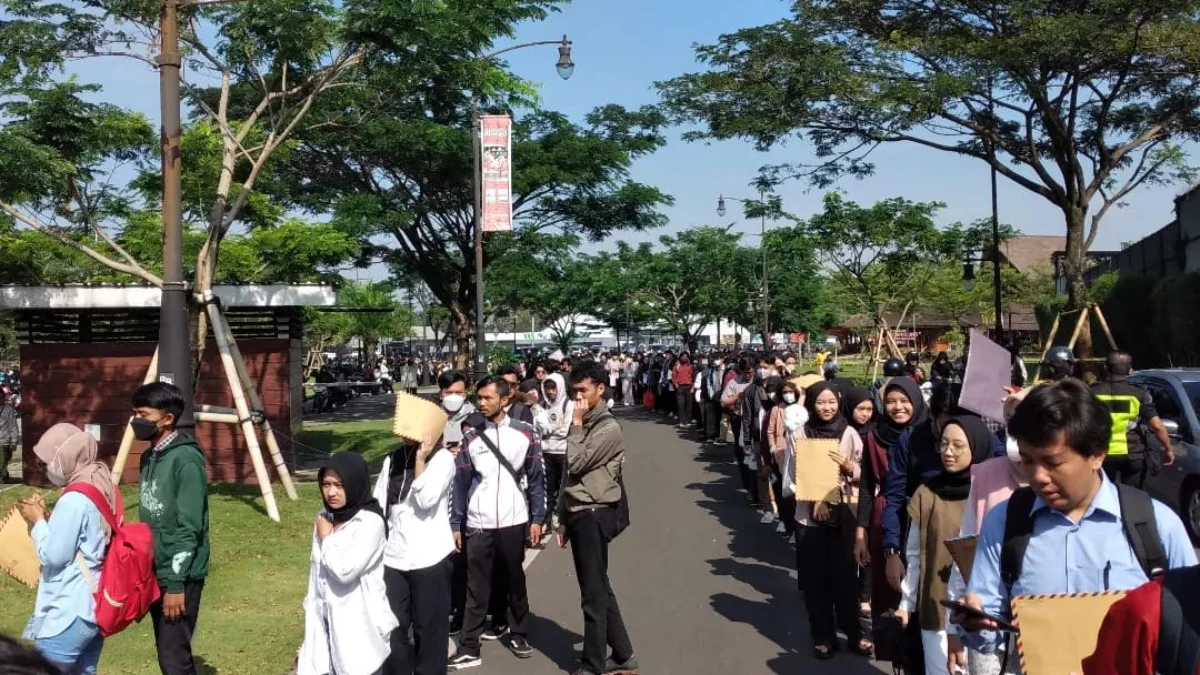 Pengangguran di Jabar Meningkat, BPS Masih Klaim Ini Tren Positif? Ilustrasi antrean pencari kerja di Kota Bandung.