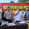 Polres Banjar saat menggelar konferensi pers pengungkapan empat kasus kriminal selama operasi pekat yang dimulai 1 hingga 10 Mei 2025. (Cecep Herdi/Jabar Ekspres)