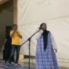 Nining Yuningsih alias Ceu Edoh saat Pemutaran Film 'Jurig Kasbon' di Lantai Dua Pasar Cimindi (Mong)