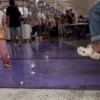 Area foodcourt Alun Alum Ciamis yang dibangun dari APBD Provinsi Jabar Rp34 miliar lebih tergenang air saat hujan lebat yang mengguyur pada Seni (12/5/2025). (Cecep Herdi/Jabar Ekspres)