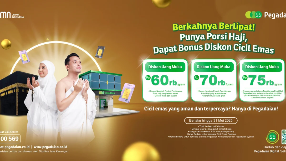 Pegadaian Jabar Beri Diskon Uang Muka Cicil Emas Bagi Nasabah Pembiayaan Porsi Haji
