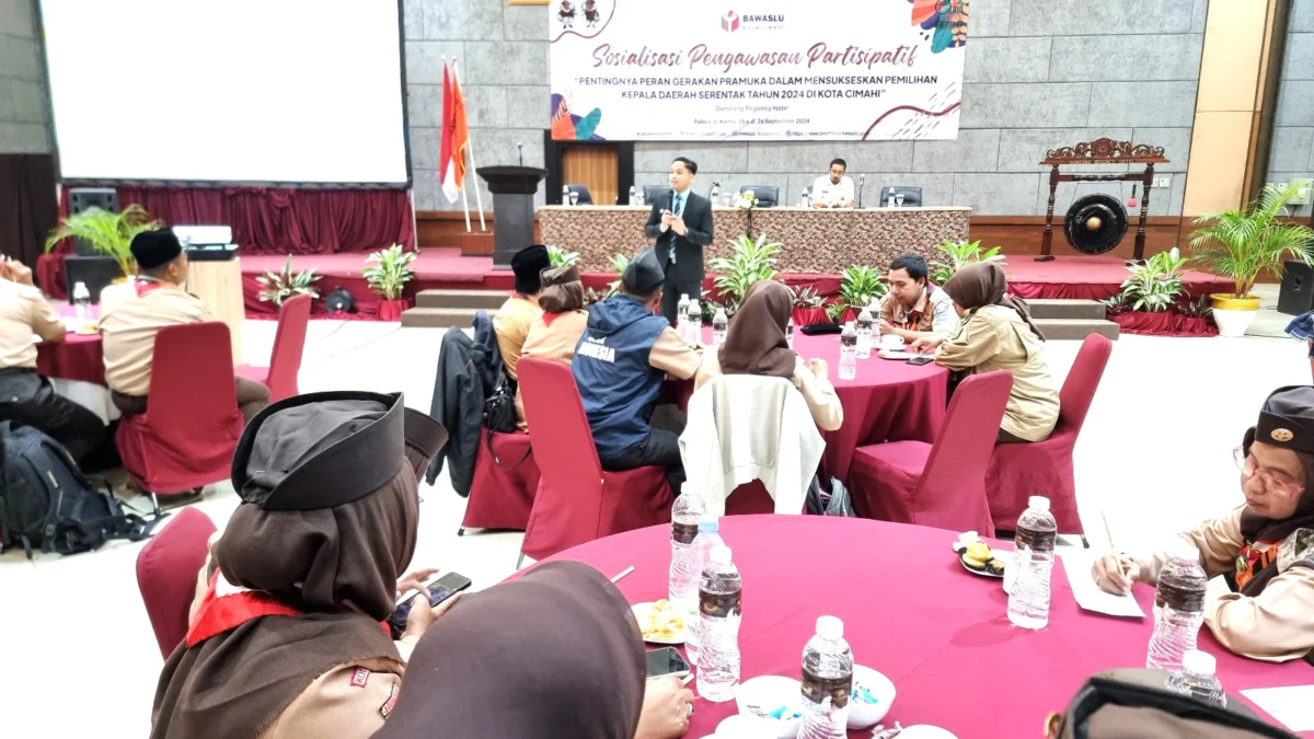 Bawaslu Kota Cimahi dalam Sosialisasi Bangun Ekosistem Demokrasi Sehat Pasca Pemilu (Istimewa)