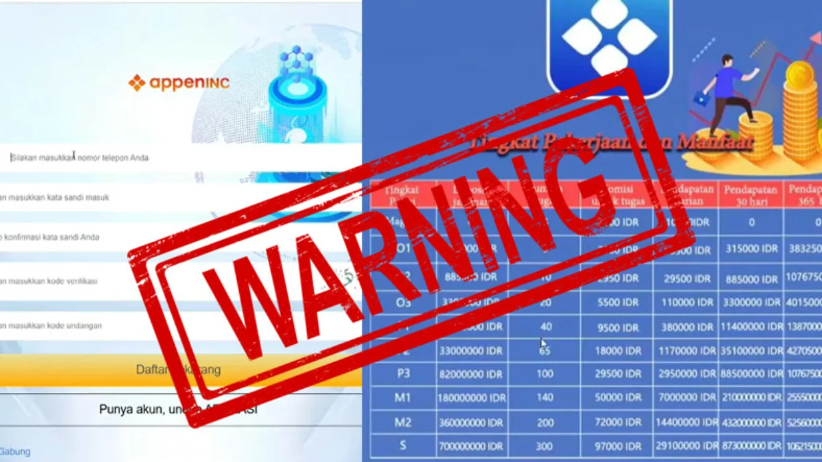 Aplikasi Apeninc yang Tawarkan Keuntungan Instan Mirip Investasi Bodong