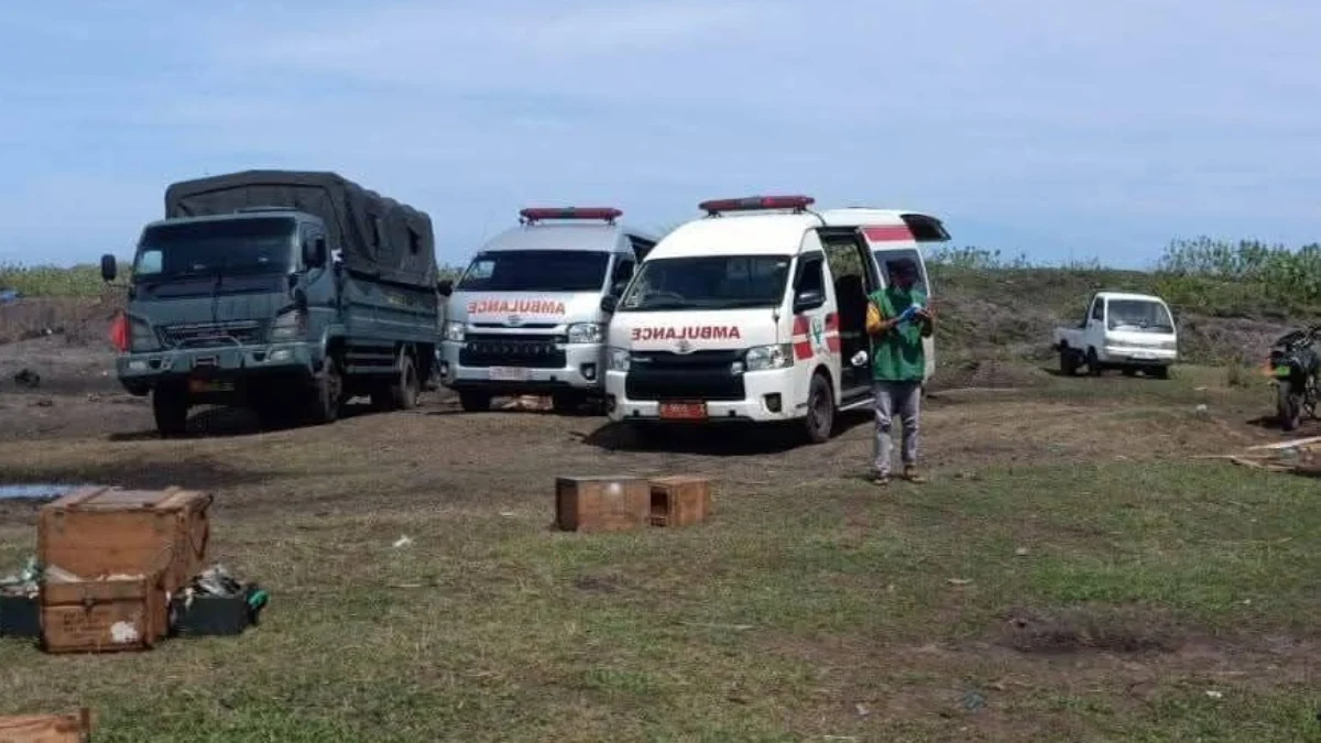 kegiatan pemusnahan amunisi yang tidak layak pakai yang dilakukan di Desa Sagara, Kecamatan Cibalong, Kabupaten Garut.