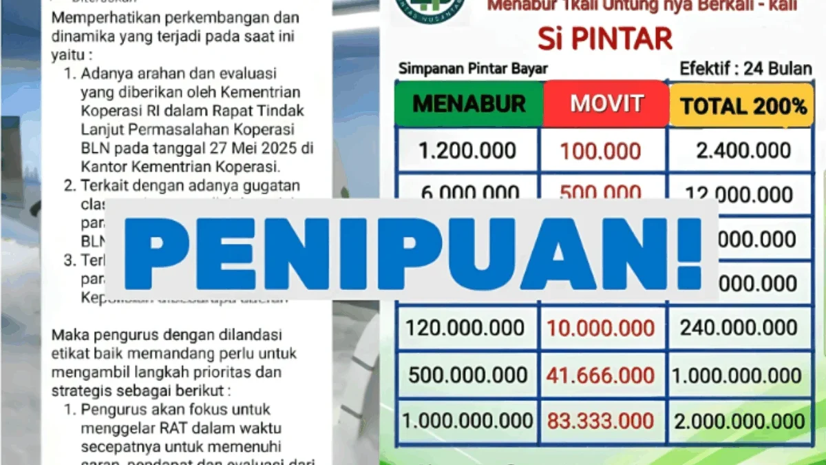 Janji Manis Koperasi Bahana Lintas Nusantara Ternyata Modus Ponzi? Ribuan Warga Tertipu, Uang Raib Tak Kembali